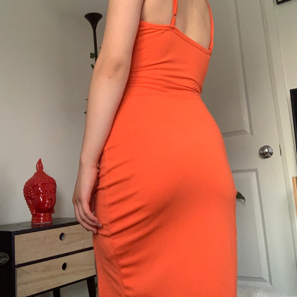 Orange Wrap Dress - Picture 5 of 8